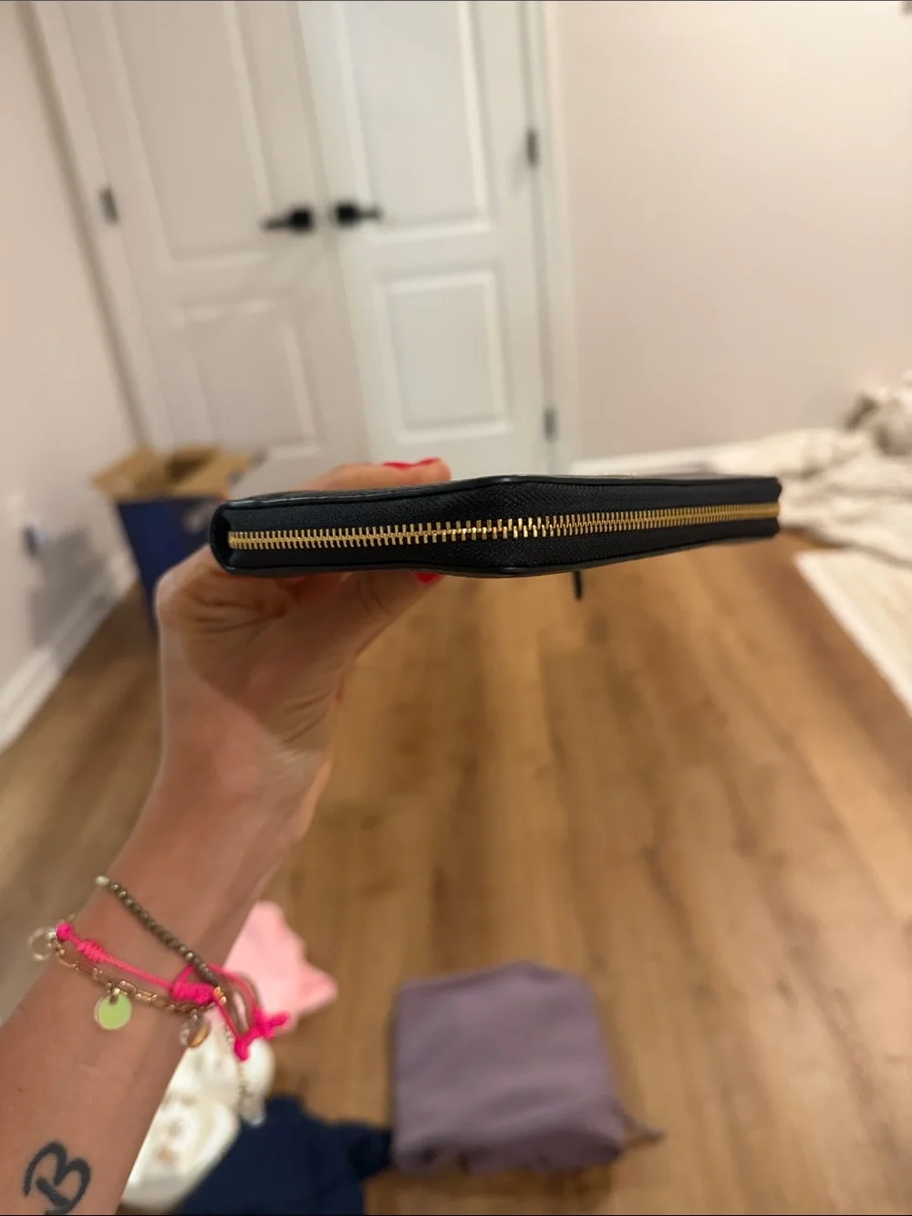 Coach Black Pebbled Leather Zip Wallet - Picture 7 of 9